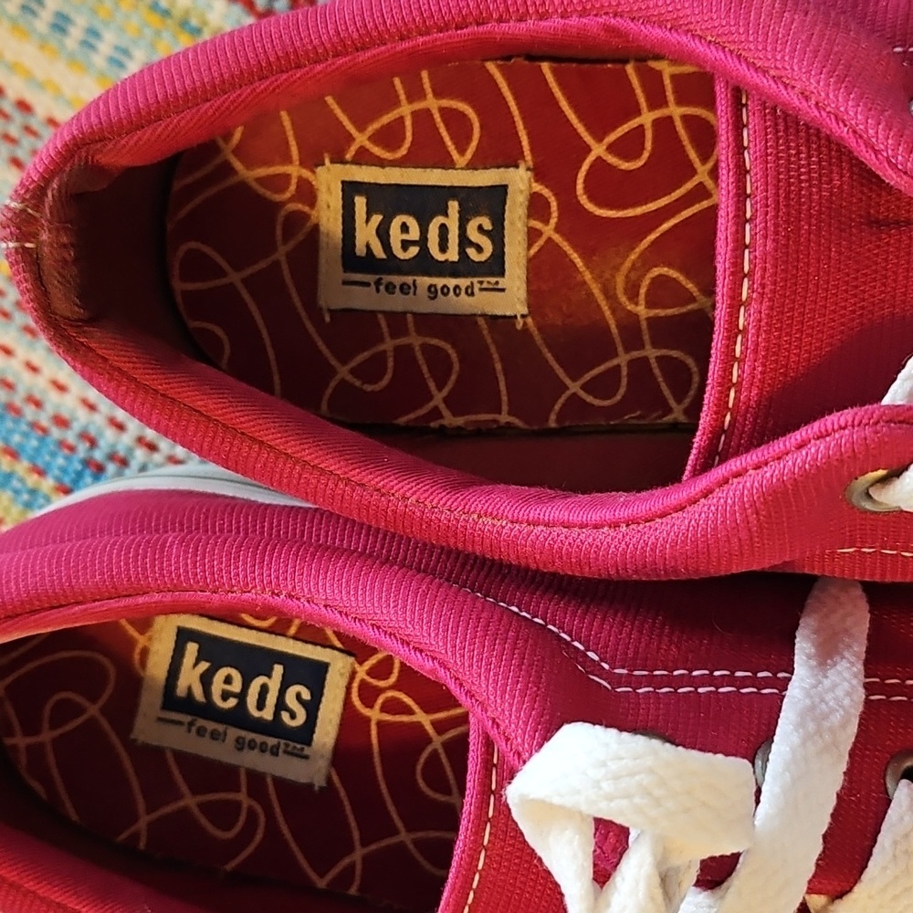 Nwot Keds Pink and White Canvas Sneakers - Picture 4 of 6